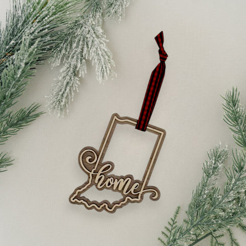 Indiana Home Double Layer Ornament