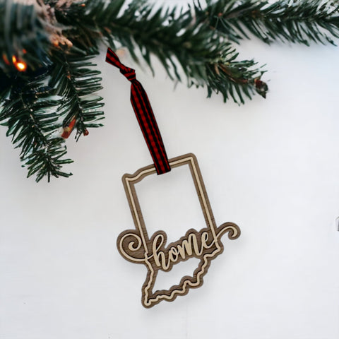 Indiana Home Double Layer Ornament