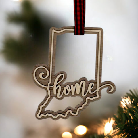 Indiana Home Double Layer Ornament