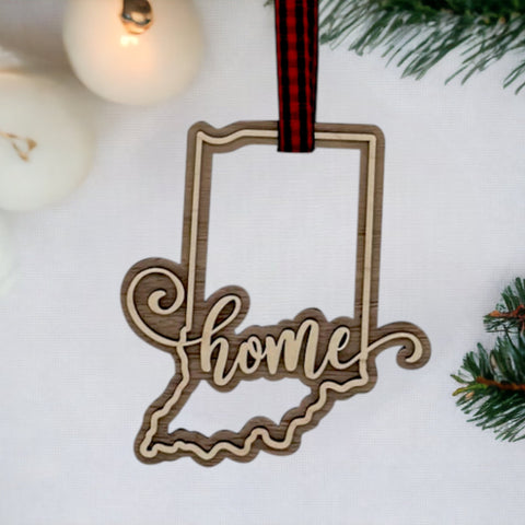 Indiana Home Double Layer Ornament
