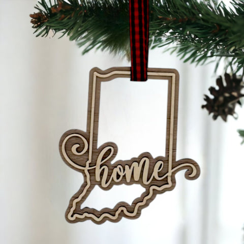Indiana Home Double Layer Ornament