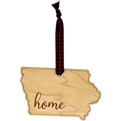 Iowa Home Script Ornament