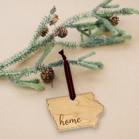 Iowa Home Script Ornament