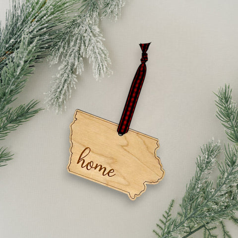 Iowa Home Script Ornament