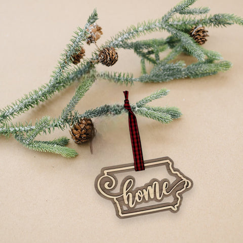 Iowa Home Double Layer Ornament