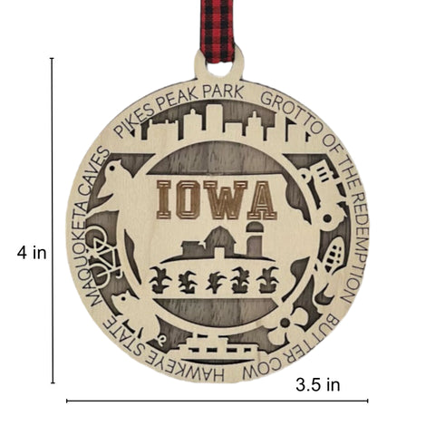 Sprinkle some Hawkeye magic on your tree! Our Iowa State Highlights Ornament is a festive nod to the heartland's beauty. From rolling cornfields to iconic landmarks, celebrate the charm of the Hawkeye State this holiday season.