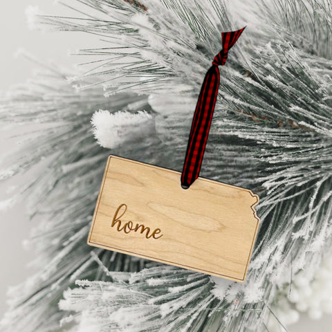 Kansas Home Script Ornament