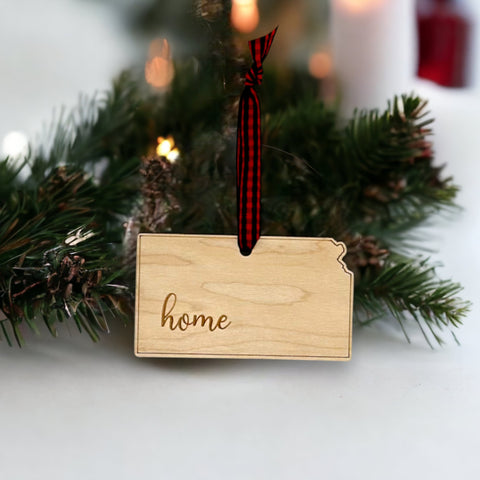 Kansas Home Script Ornament