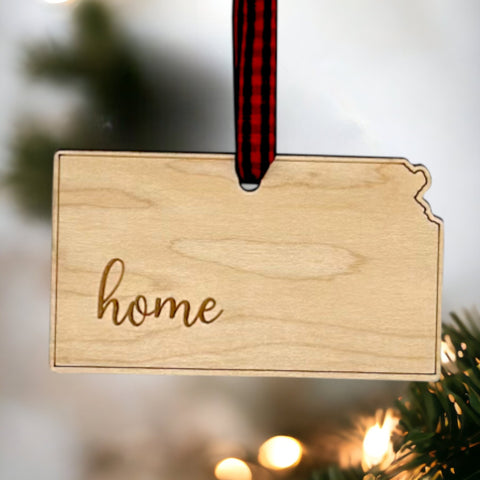 Kansas Home Script Ornament