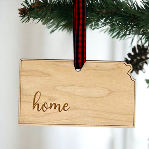 Kansas Home Script Ornament