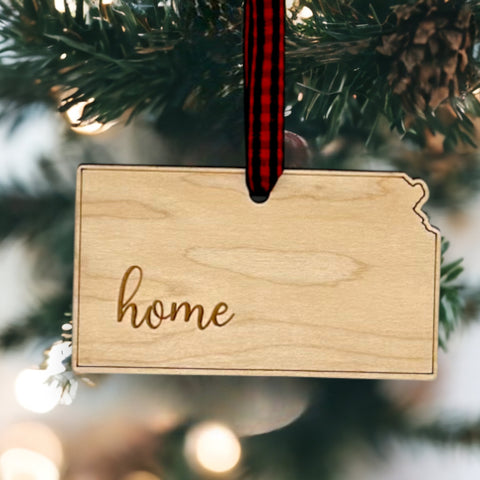 Kansas Home Script Ornament