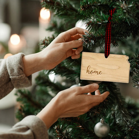 Kansas Home Script Ornament