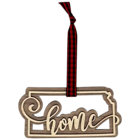 Kansas Home Double Layer Ornament