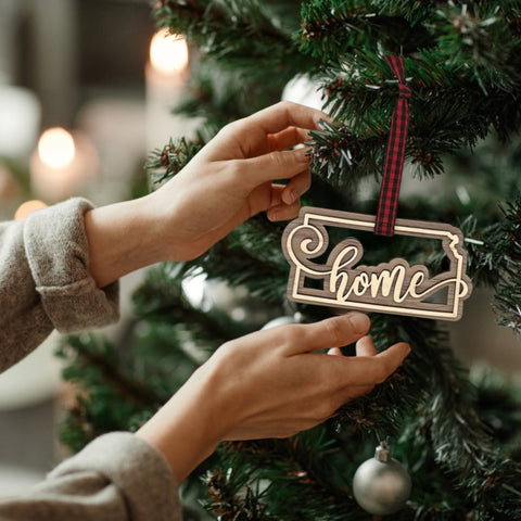 Kansas Home Double Layer Ornament