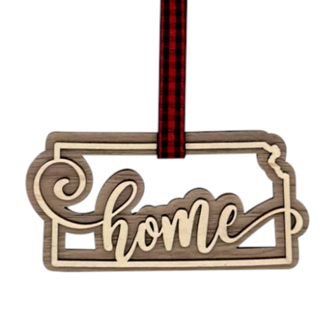 Kansas Home Double Layer Ornament