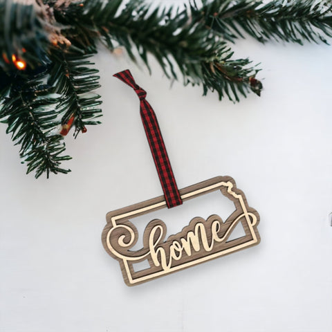 Kansas Home Double Layer Ornament
