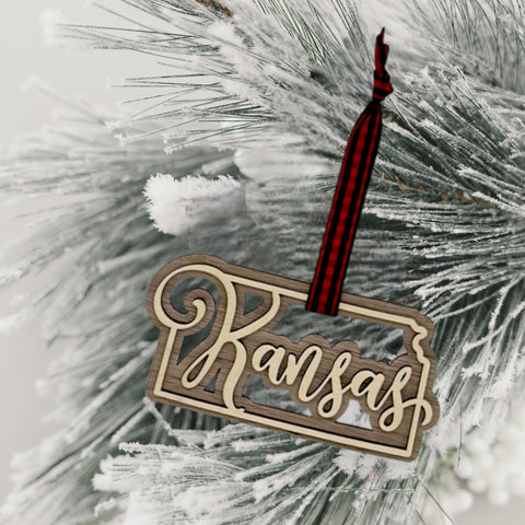 Kansas Double Layer Ornament