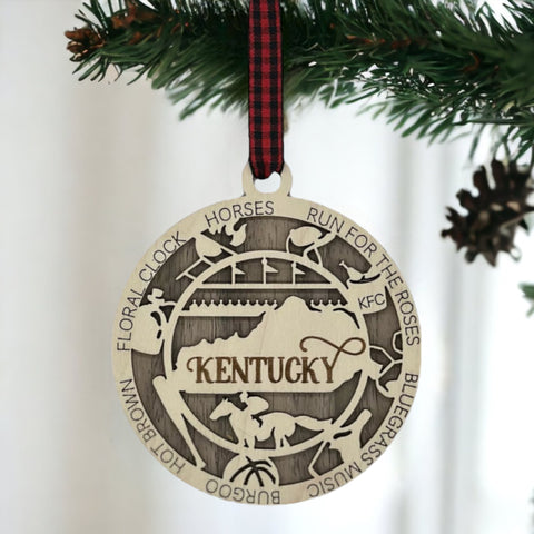 Deck the halls with Bluegrass brilliance! Introducing our Kentucky State Highlights Ornament, a festive tribute to the beauty of the Bluegrass State. From rolling hills to iconic landmarks, add a touch of Kentucky charm to your holiday decor!