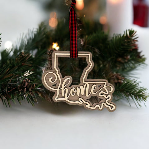 Louisiana Home Double Layer Ornament