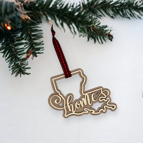 Louisiana Home Double Layer Ornament