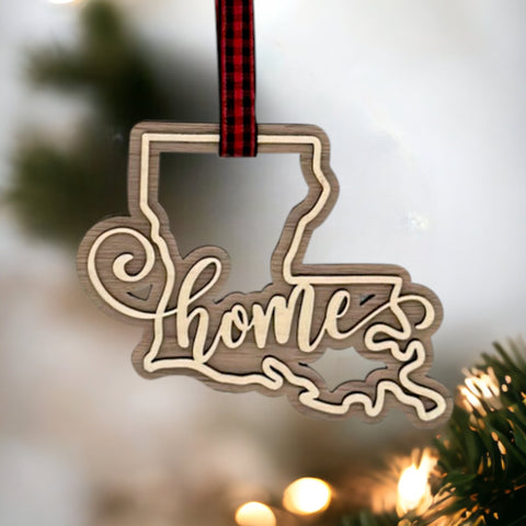 Louisiana Home Double Layer Ornament