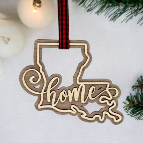 Louisiana Home Double Layer Ornament