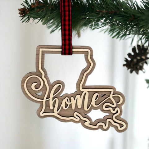 Louisiana Home Double Layer Ornament