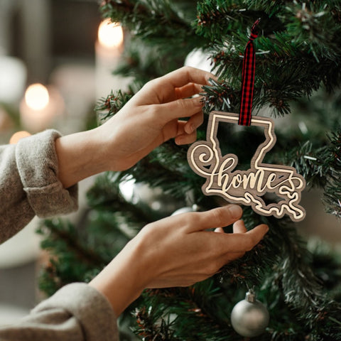 Louisiana Home Double Layer Ornament
