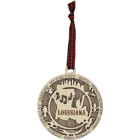 Infuse your festivities with Louisiana flair! Our Louisiana State Highlights Ornament captures the vibrant spirit of the Bayou State. From jazz-filled streets to iconic landmarks, let the Pelican State charm your holiday decor.