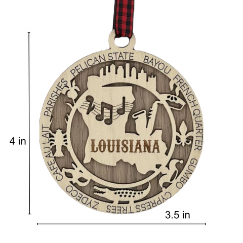 Infuse your festivities with Louisiana flair! Our Louisiana State Highlights Ornament captures the vibrant spirit of the Bayou State. From jazz-filled streets to iconic landmarks, let the Pelican State charm your holiday decor.