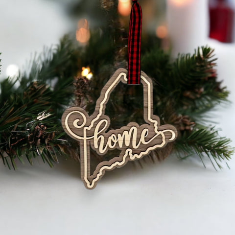 Maine Home Double Layer Ornament