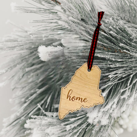 Maine Home Script Ornament