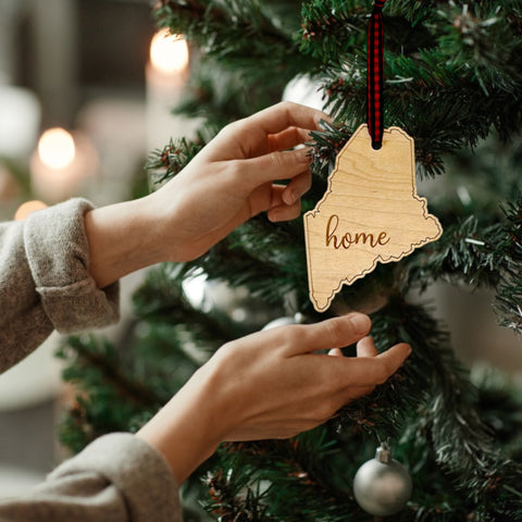 Maine Home Script Ornament