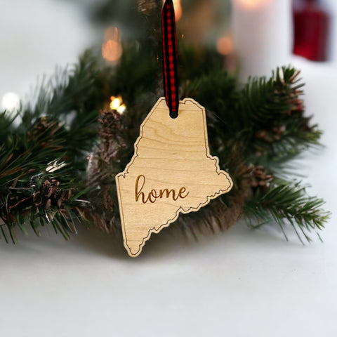 Maine Home Script Ornament