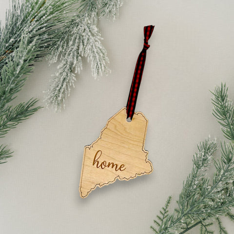 Maine Home Script Ornament