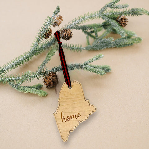 Maine Home Script Ornament
