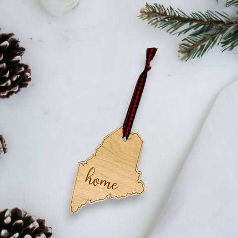 Maine Home Script Ornament