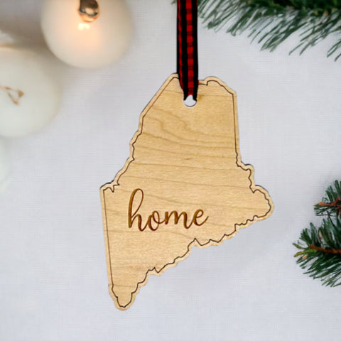 Maine Home Script Ornament