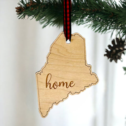 Maine Home Script Ornament