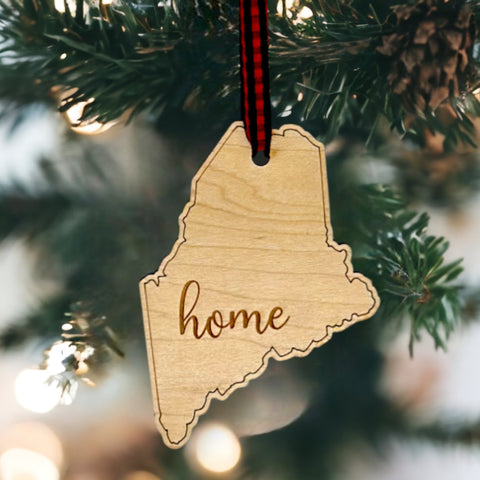 Maine Home Script Ornament