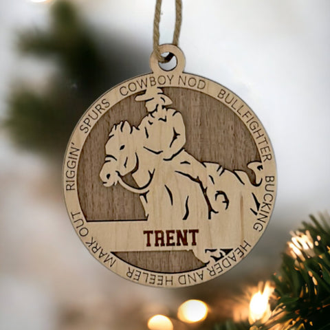 Saddle up for holiday spirit with our Personalized Male Rodeo Ornament! Crafted for rodeo enthusiasts, this custom keepsake adds a personal touch to your tree. Celebrate the cowboy in your life with this spirited ornament. Customize now for a rodeo-ready touch in holiday decor – order your Personalized Male Rodeo Ornament today!