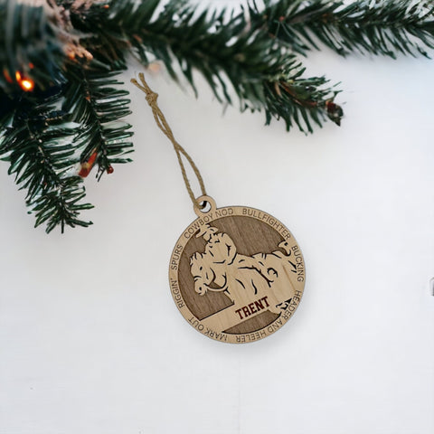Saddle up for holiday spirit with our Personalized Male Rodeo Ornament! Crafted for rodeo enthusiasts, this custom keepsake adds a personal touch to your tree. Celebrate the cowboy in your life with this spirited ornament. Customize now for a rodeo-ready touch in holiday decor – order your Personalized Male Rodeo Ornament today!