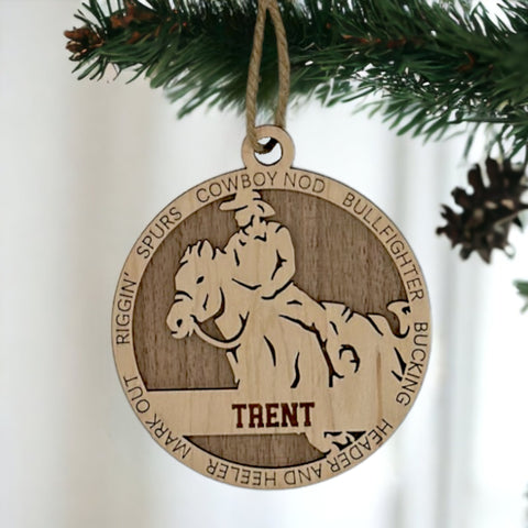 Saddle up for holiday spirit with our Personalized Male Rodeo Ornament! Crafted for rodeo enthusiasts, this custom keepsake adds a personal touch to your tree. Celebrate the cowboy in your life with this spirited ornament. Customize now for a rodeo-ready touch in holiday decor – order your Personalized Male Rodeo Ornament today!