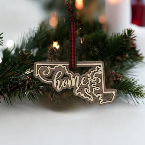 Maryland Home Double Layer Ornament