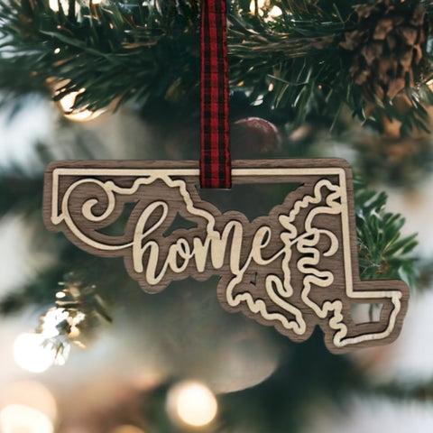 Maryland Home Double Layer Ornament