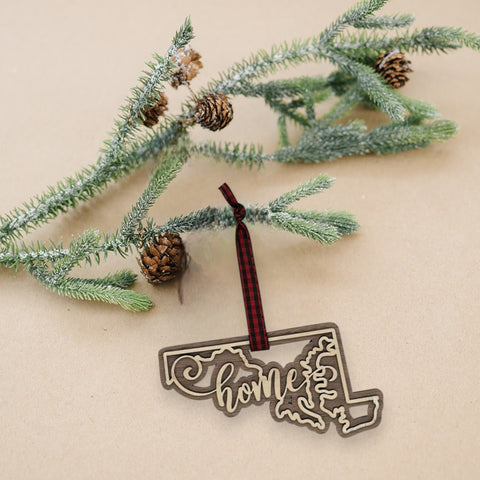 Maryland Home Double Layer Ornament