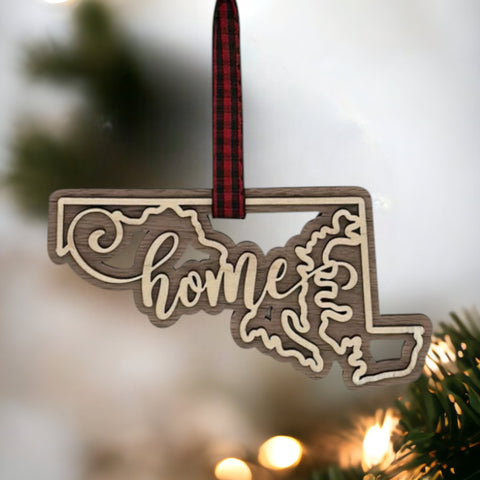 Maryland Home Double Layer Ornament