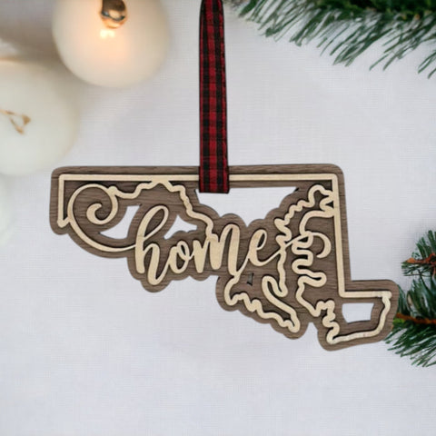 Maryland Home Double Layer Ornament