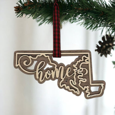 Maryland Home Double Layer Ornament