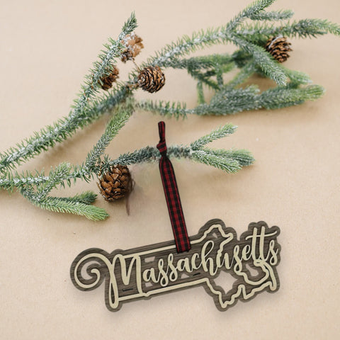 Massachusetts Double Layer Ornament